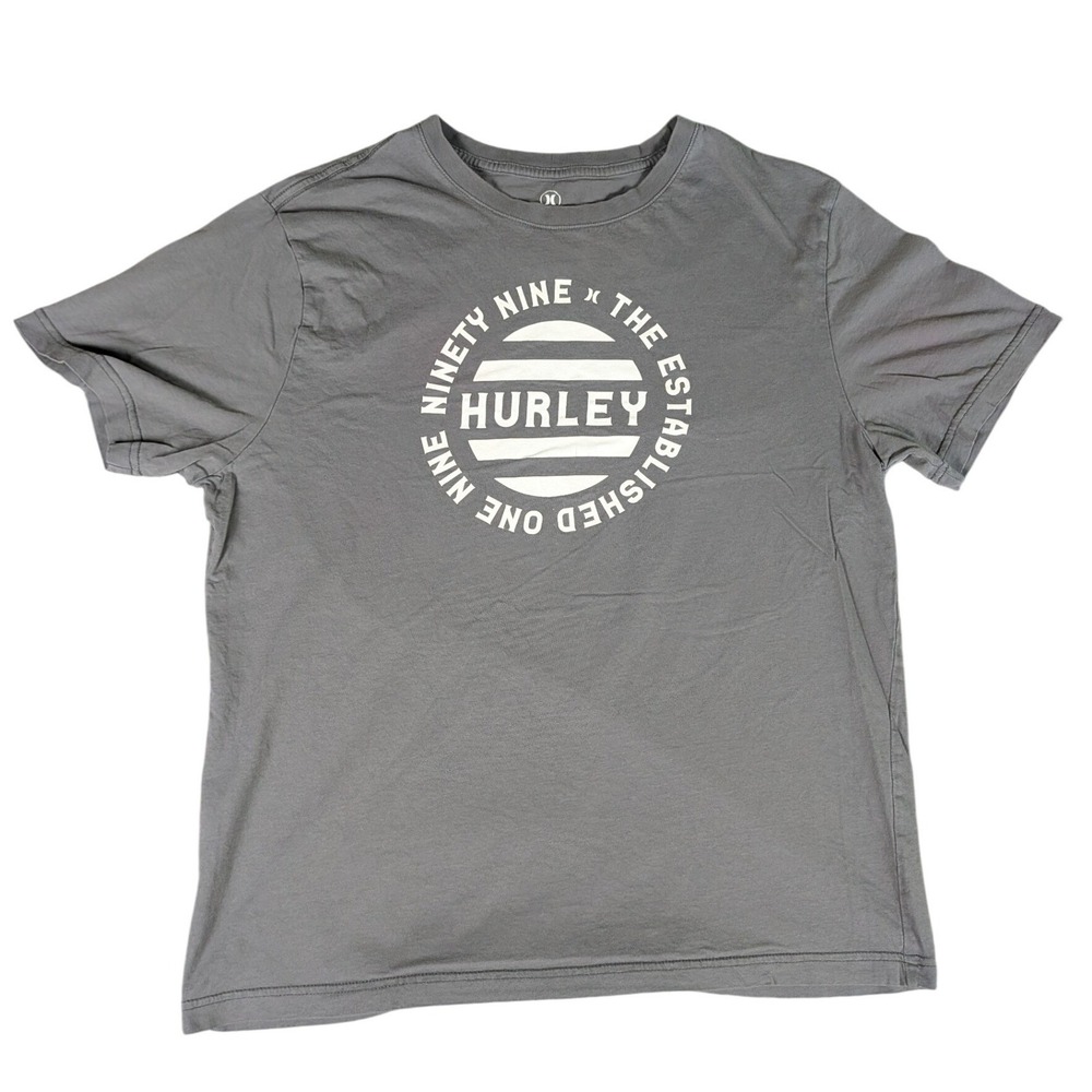 Hurley Graphic T-Shirt Mens Large Gray Ninety Nine Established 1999 Excellent